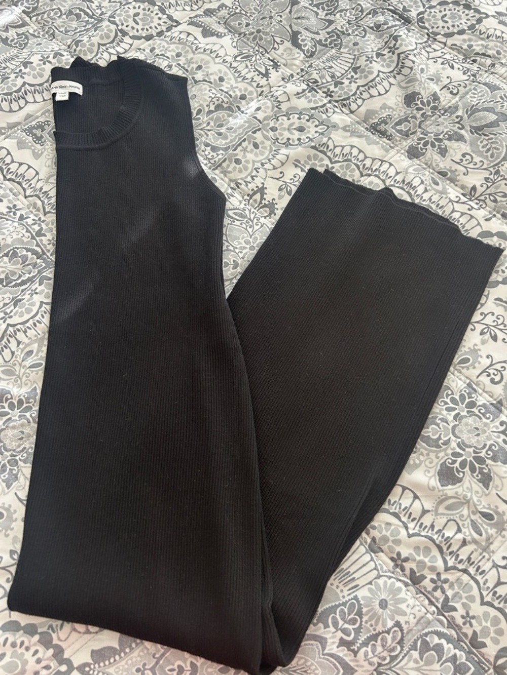 Black Ribbed Maxi Dress